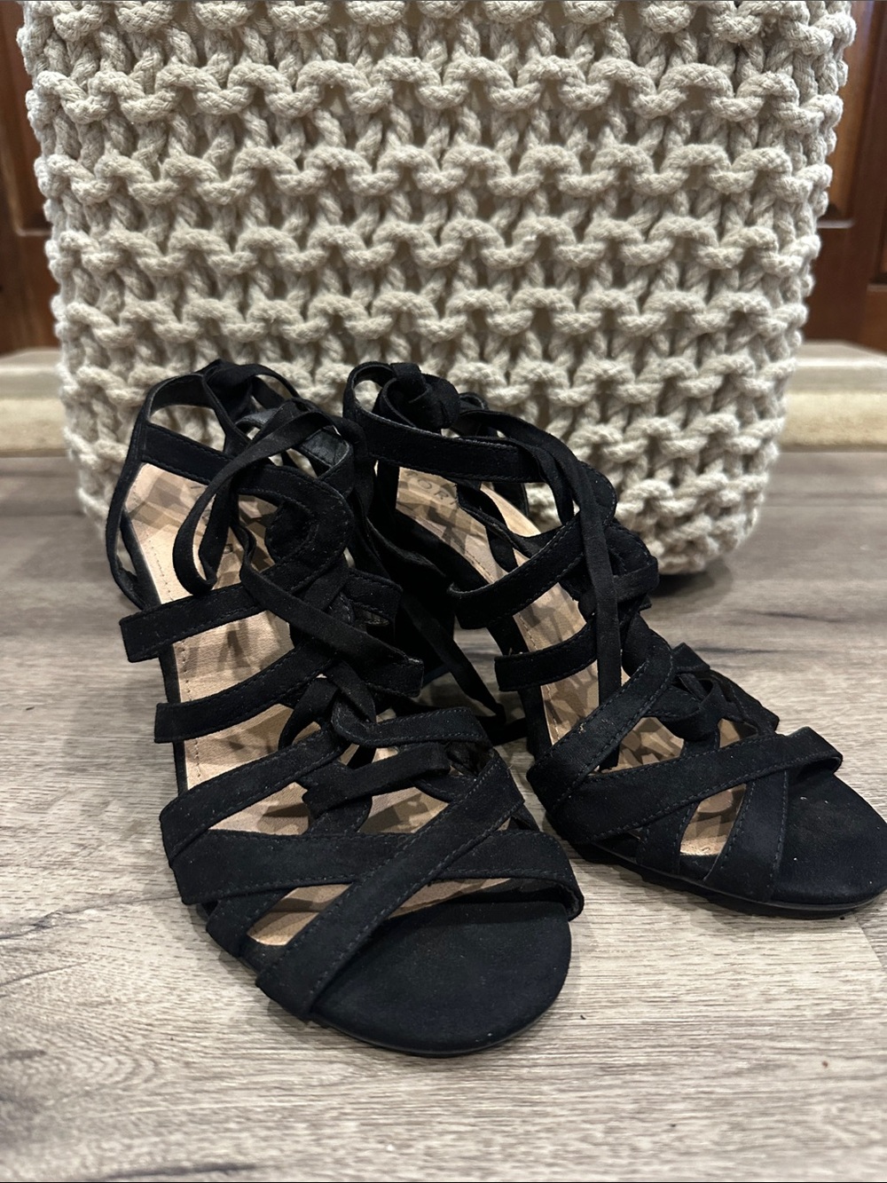 Torrid strap Black Lace-Up Women's Heels